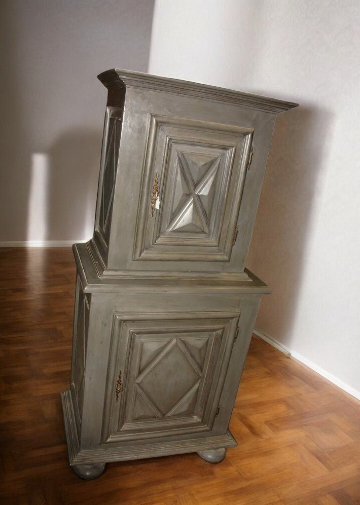 Buffet Deux Corps Diminutif de Style Louis XIII Relooké - Ethic Atelier