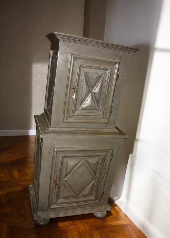 Buffet Deux Corps Diminutif de Style Louis XIII Relooké - Ethic Atelier