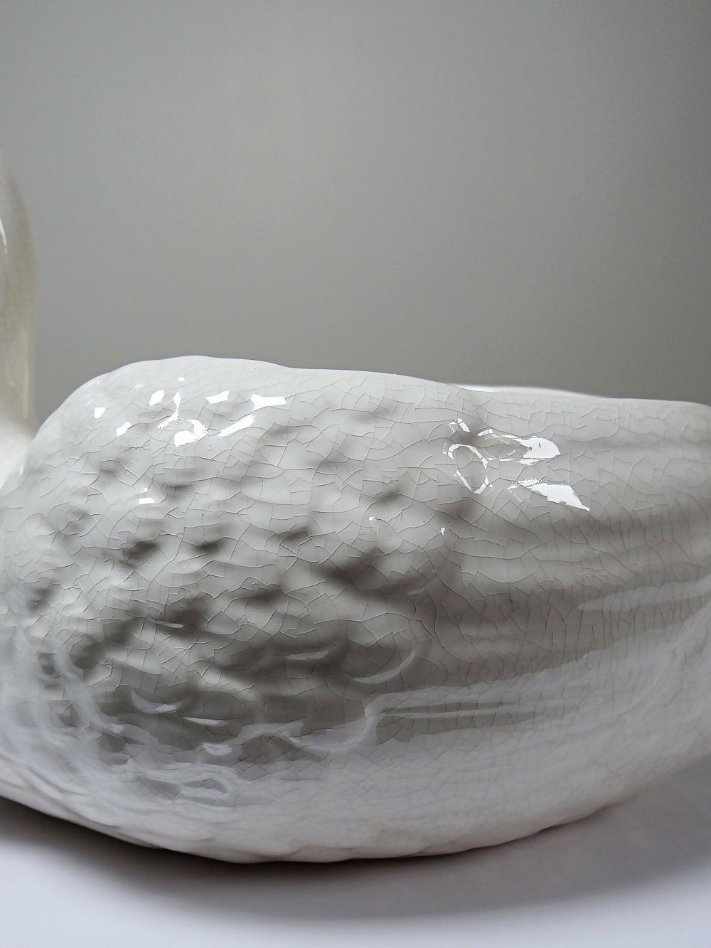 Cache pot/Coupe canard en faïence craquelée beige vintage - Ethic Atelier