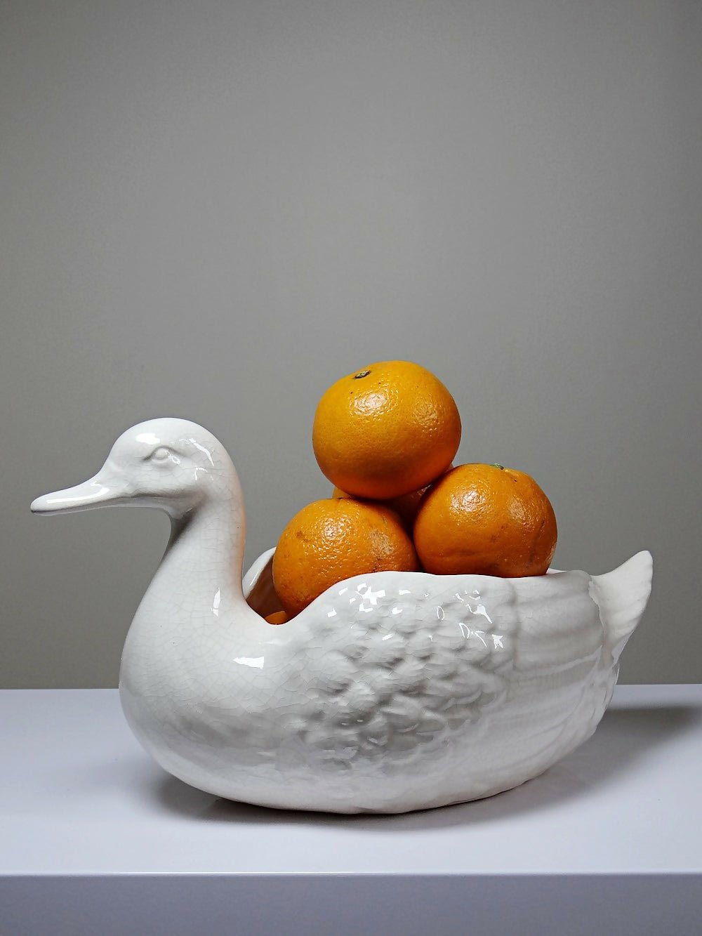 Cache pot/Coupe canard en faïence craquelée beige vintage - Ethic Atelier