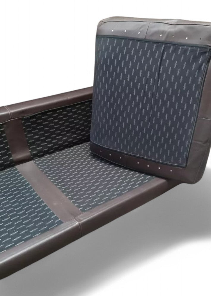 Canapé 4 Places en Cuir Marron Foncé Steiner par Pascal Daveluy – Modèle Ranelagh - Ethic Atelier