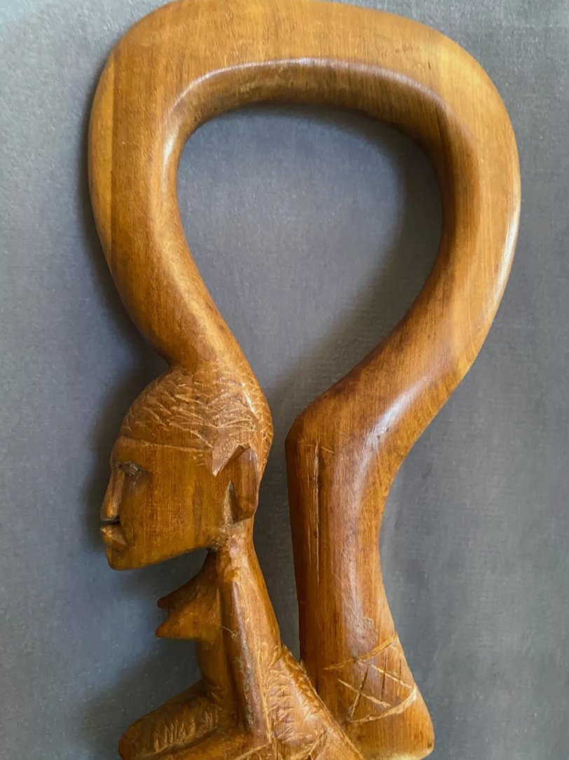 Canne de Cérémonie Africaine en Bois Sculpté - Ethic Atelier