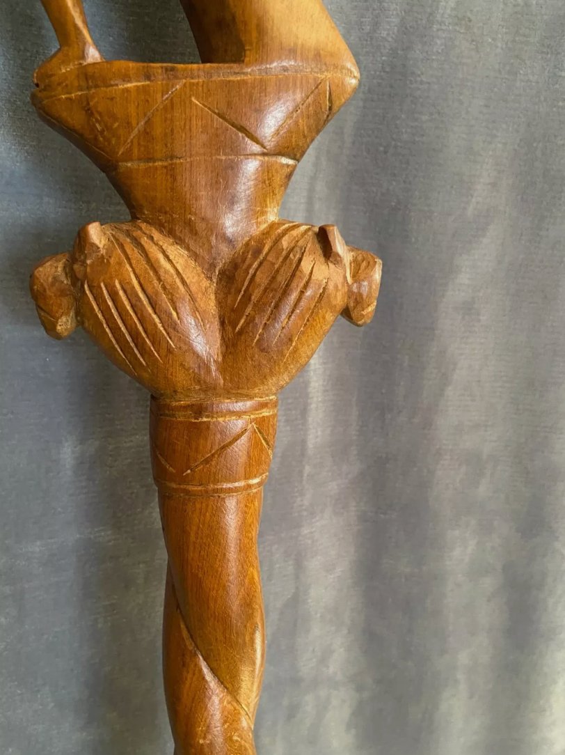 Canne de Cérémonie Africaine en Bois Sculpté - Ethic Atelier