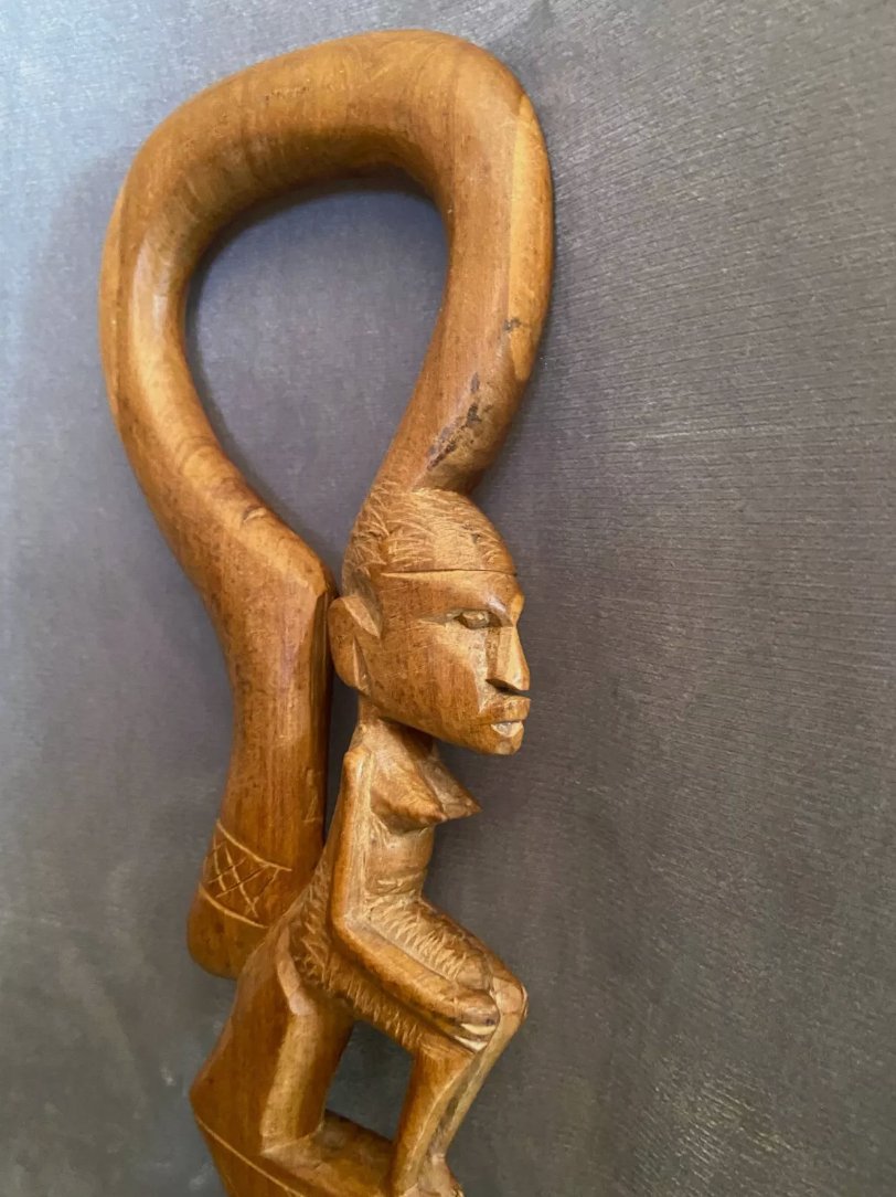 Canne de Cérémonie Africaine en Bois Sculpté - Ethic Atelier