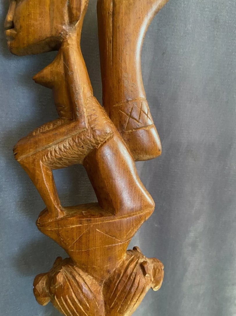 Canne de Cérémonie Africaine en Bois Sculpté - Ethic Atelier