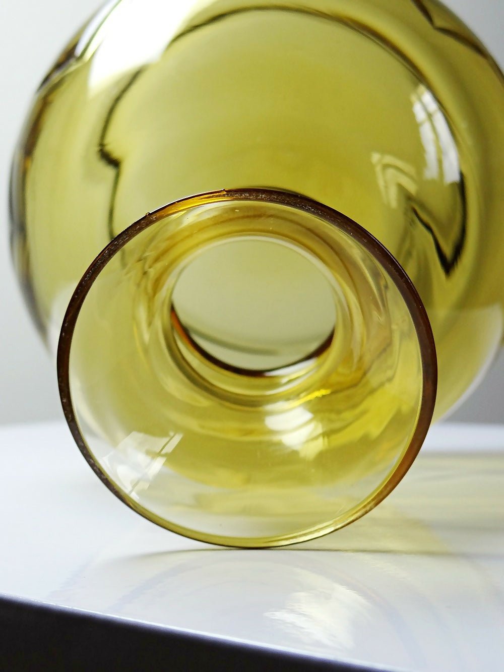 Carafe à décanter verre soufflé ciselé ambré Tchèque vintage/ancienne - Ethic Atelier