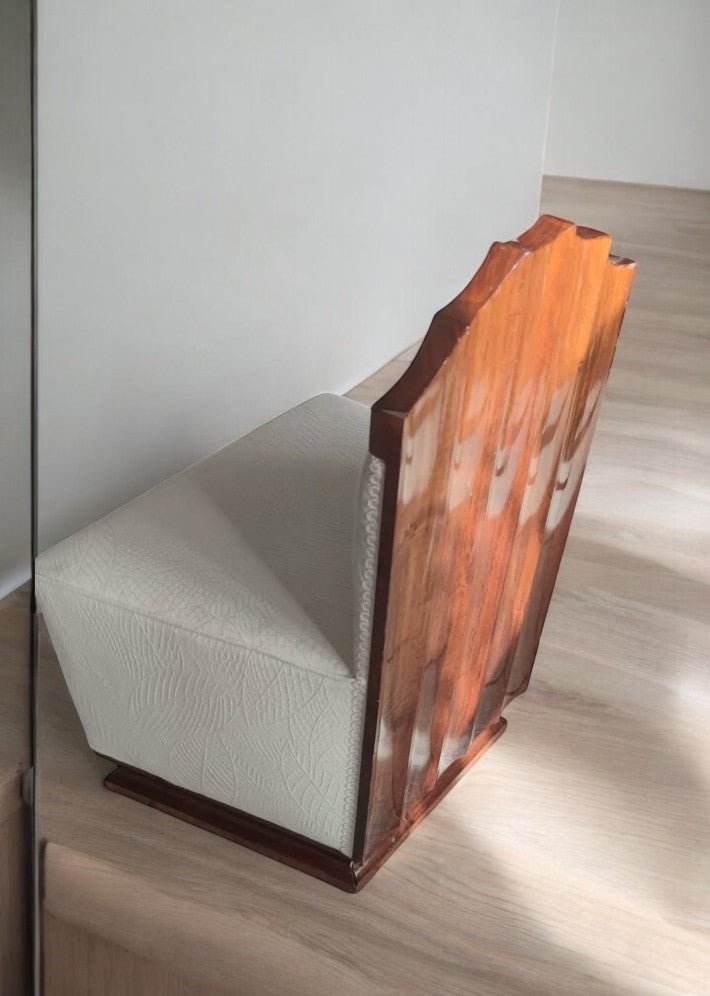 Chauffeuse Art Déco en Noyer Massif - Ethic Atelier