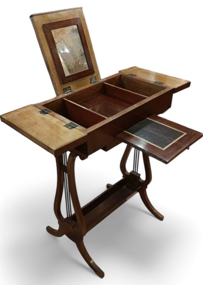 Coiffeuse lyre en acajou de Cuba massif - Ethic Atelier