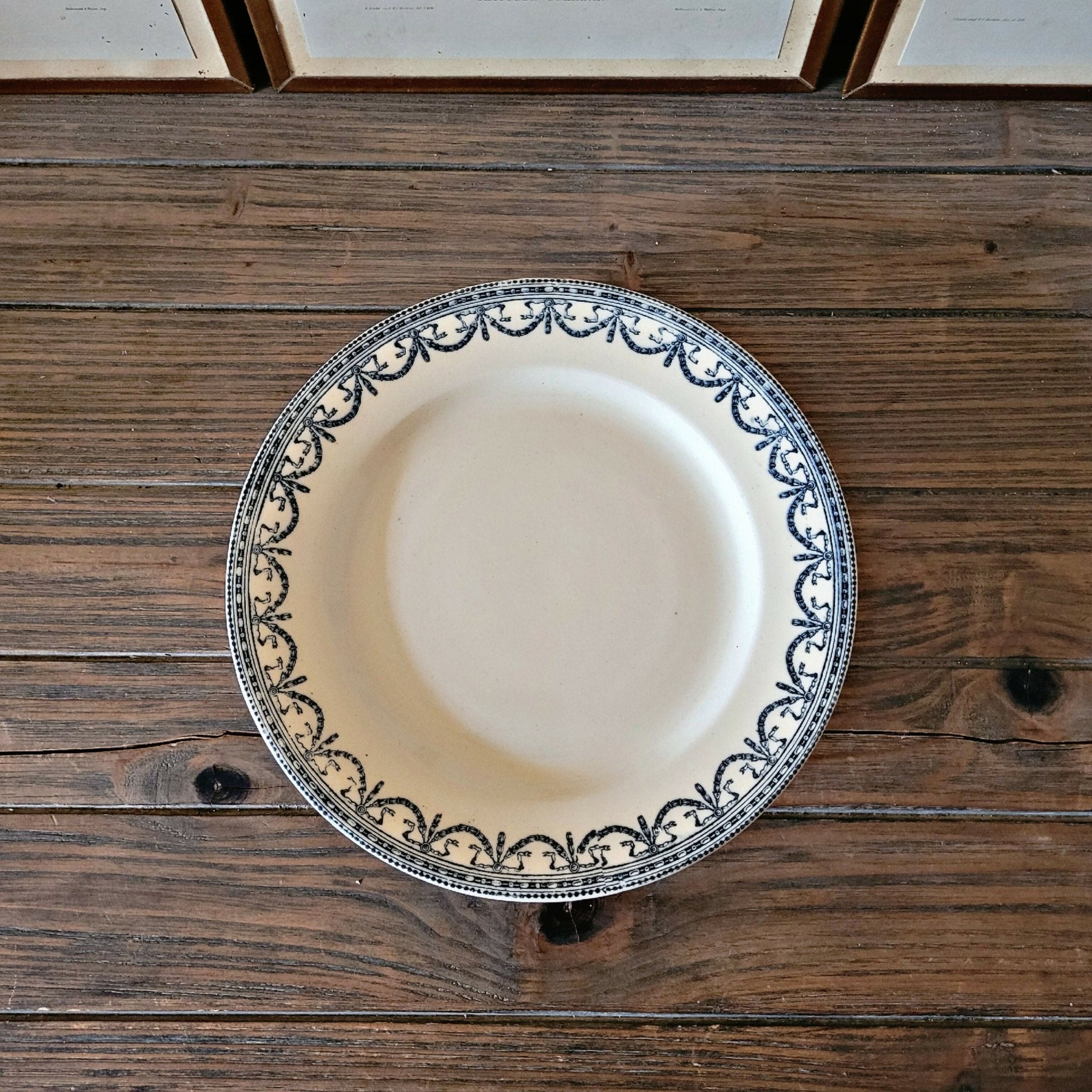 Compotier terre de fer bleu Salins Guirlandes Louis XVI, fin 19ème - Ethic Atelier