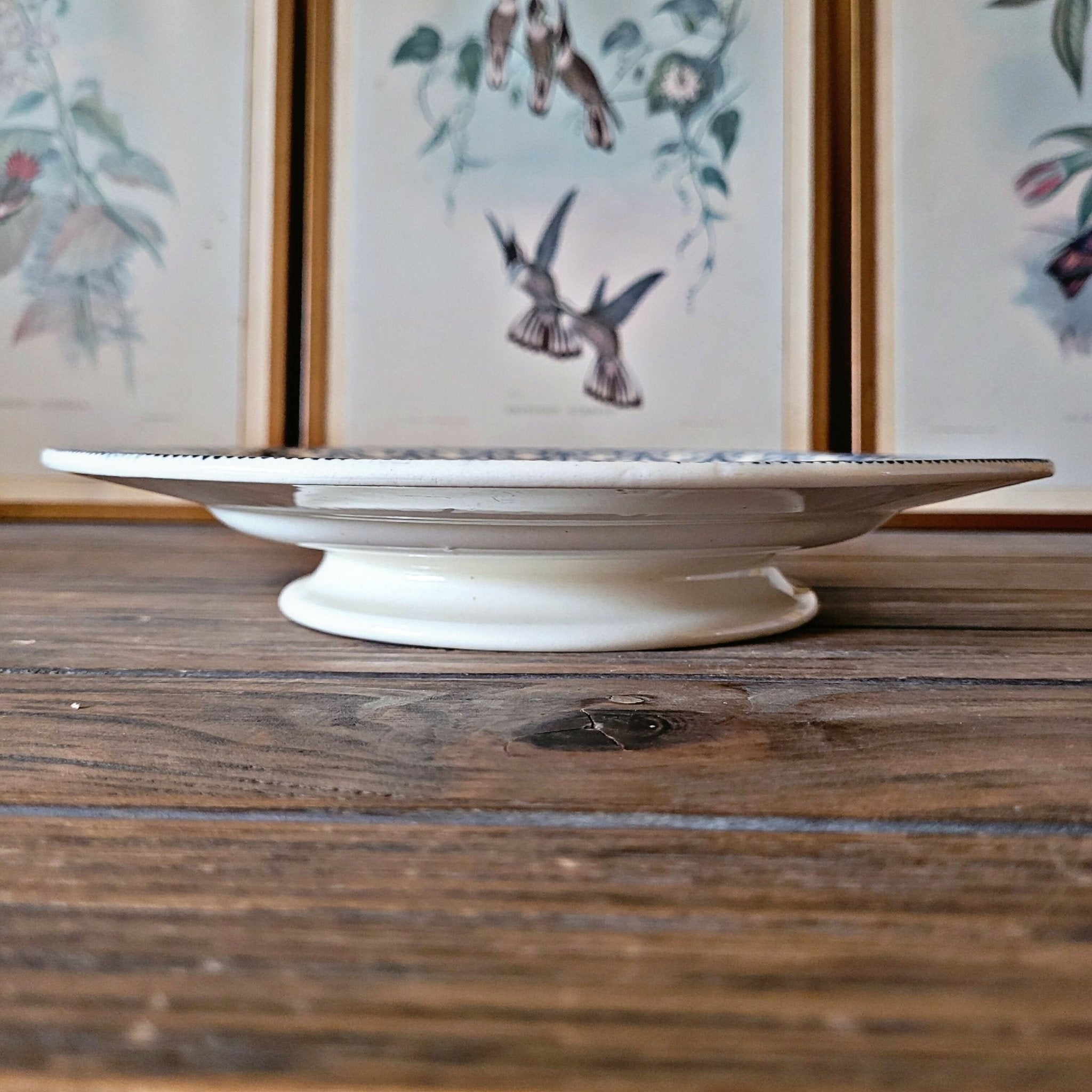 Compotier terre de fer bleu Salins Guirlandes Louis XVI, fin 19ème - Ethic Atelier