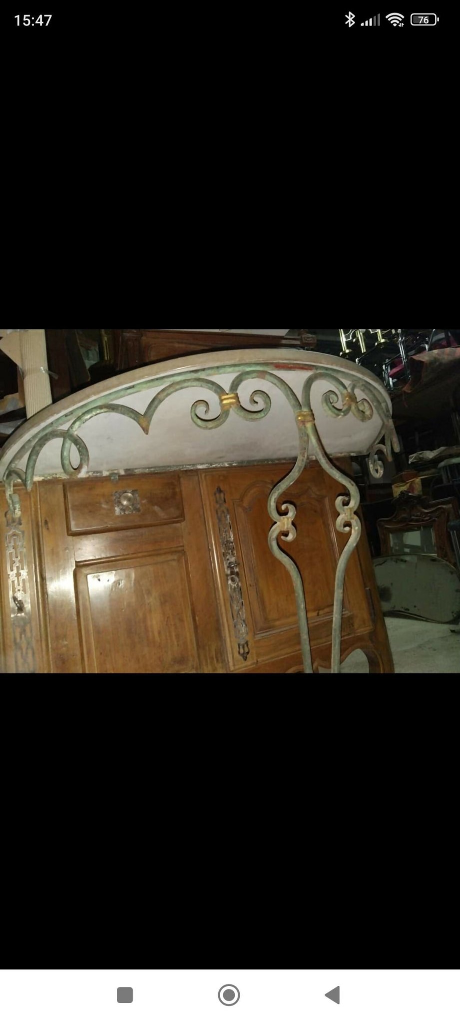 Console 1930 en fer forgé et marbre brégine - Ethic Atelier