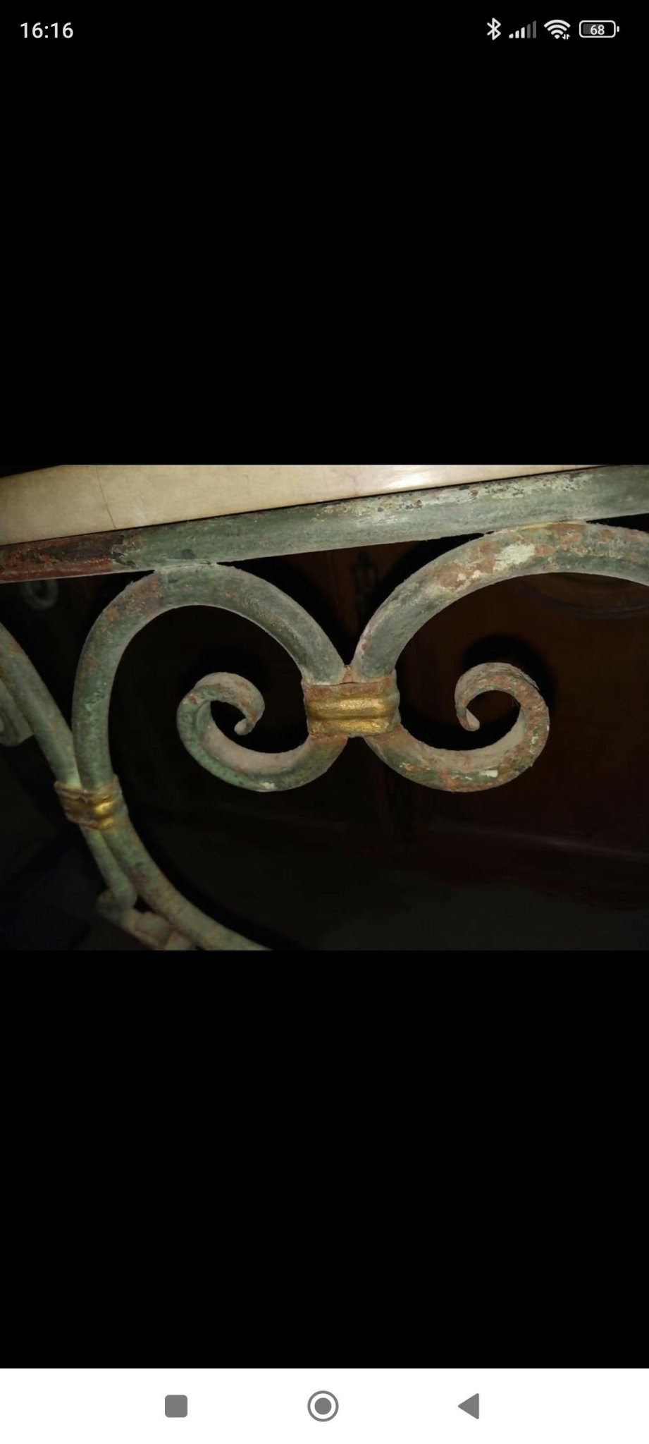 Console 1930 en fer forgé et marbre brégine - Ethic Atelier