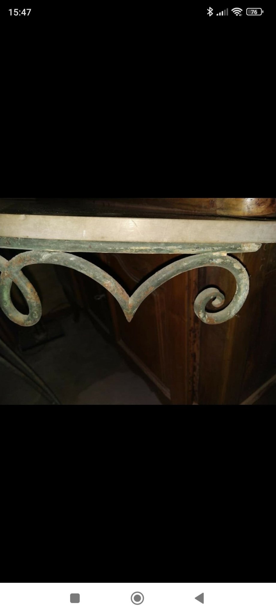 Console 1930 en fer forgé et marbre brégine - Ethic Atelier