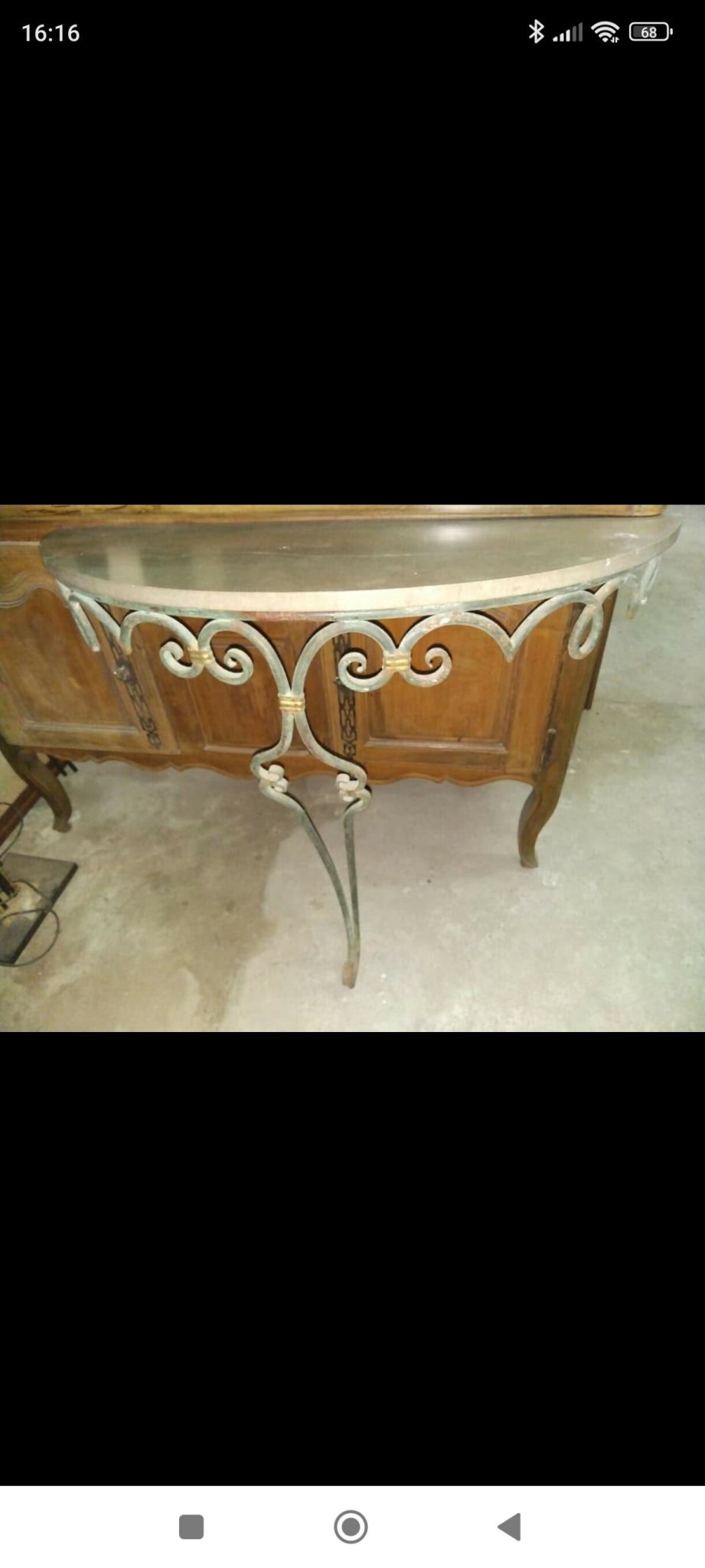 Console 1930 en fer forgé et marbre brégine - Ethic Atelier