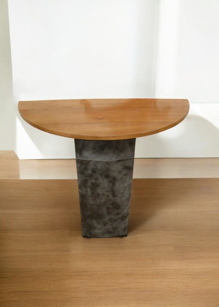 Console en Acier et Orme Massif vers 1980 - Ethic Atelier