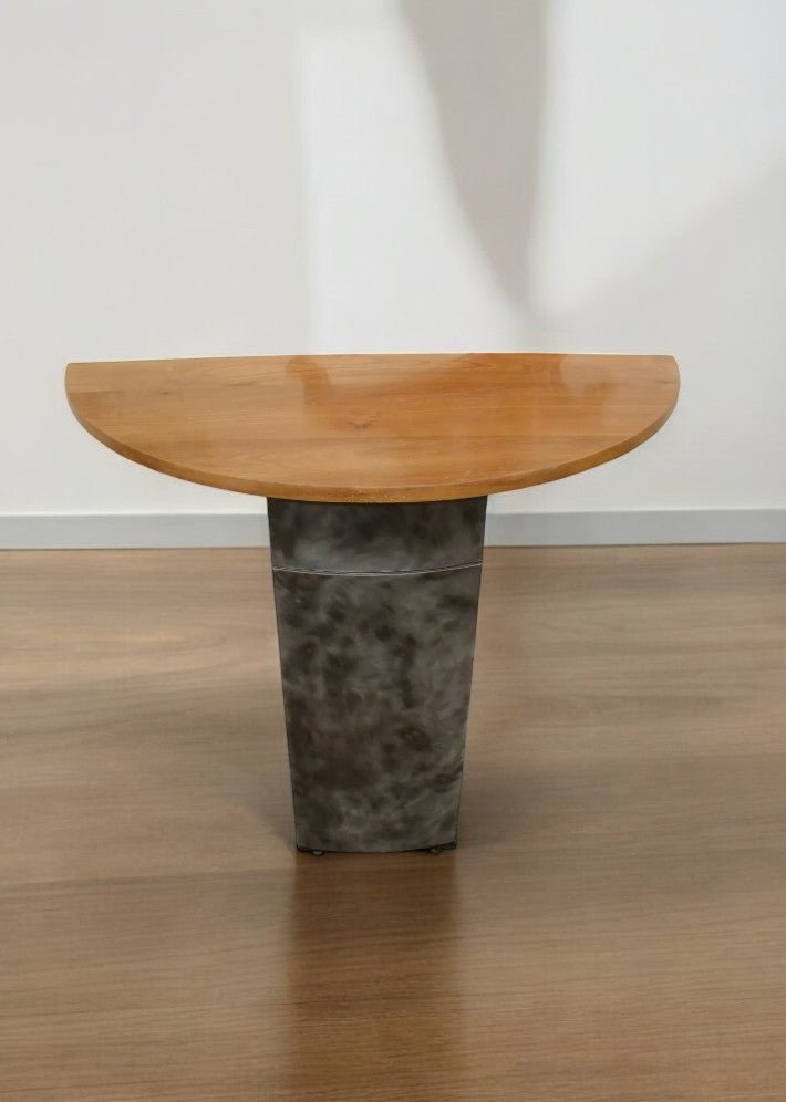 Console en Acier et Orme Massif vers 1980 - Ethic Atelier