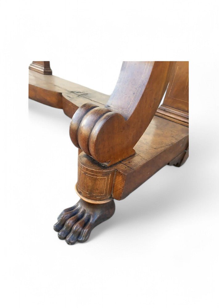 Console Restauration en Noyer avec Plateau en Marbre XIX ème siecle - Ethic Atelier