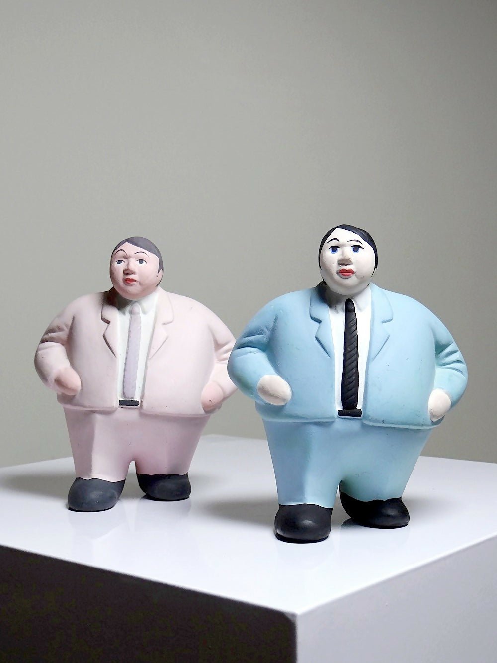 Duo de personnages porcelaine businessmans l'Aquilone Italie vintage années 80 - Ethic Atelier