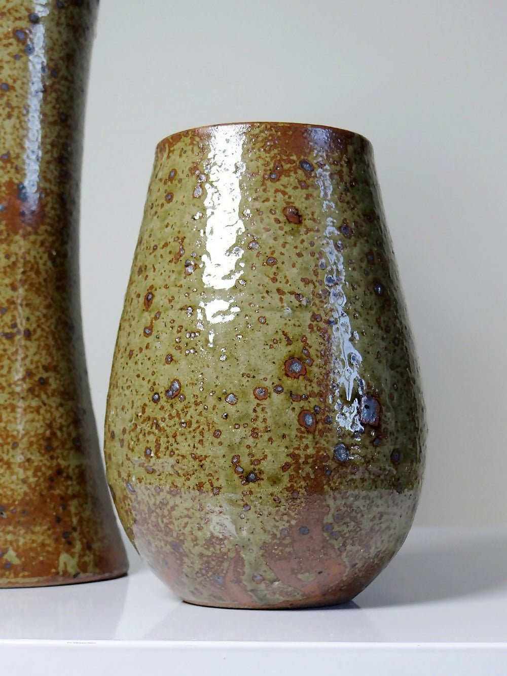 Duo de vases en grès pyrité vintage années 60 style Baudat La Borne - Ethic Atelier
