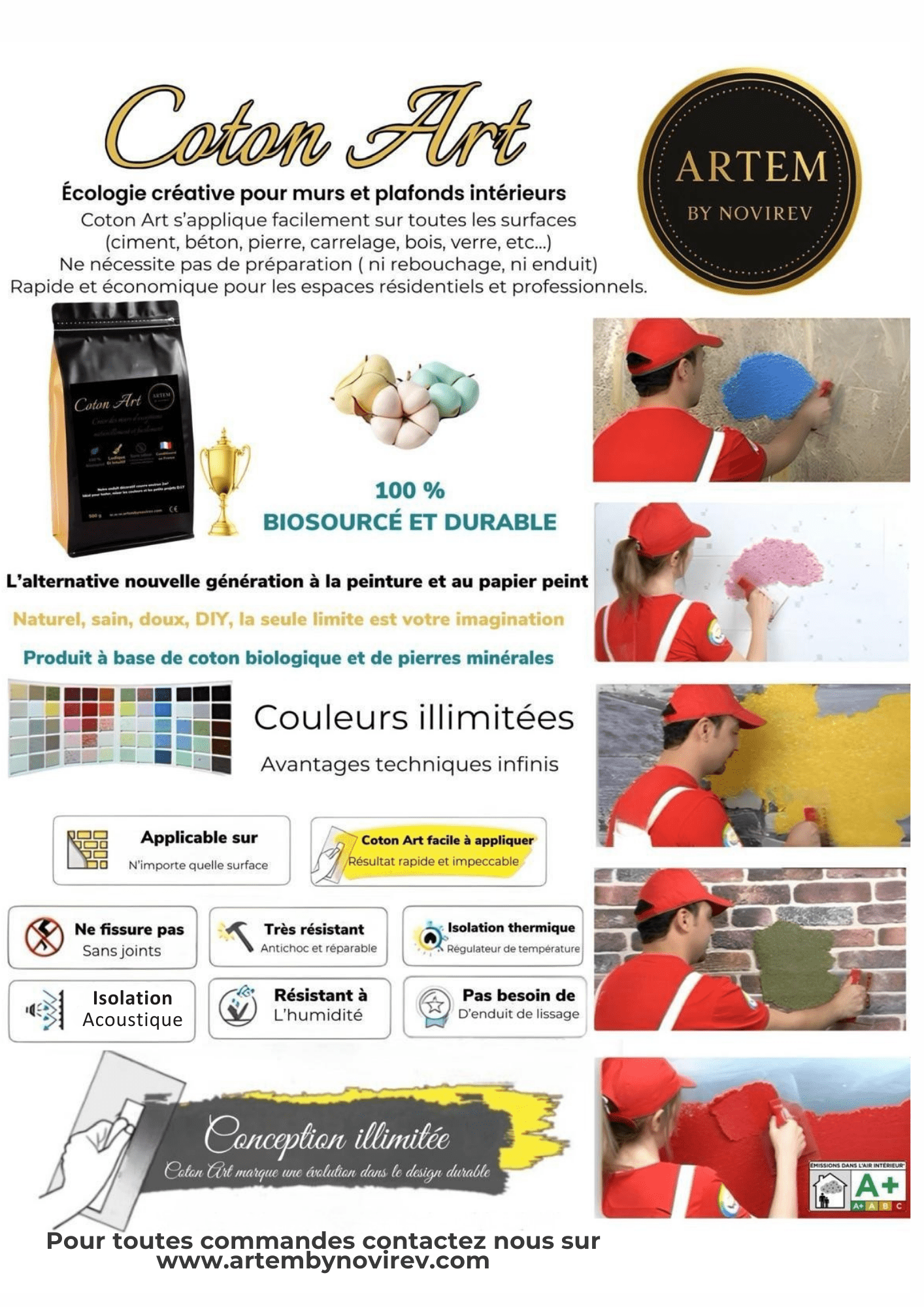 Enduit décoratif écologique Coton - Art – Coffret professionnel 12 coloris - Ethic Atelier