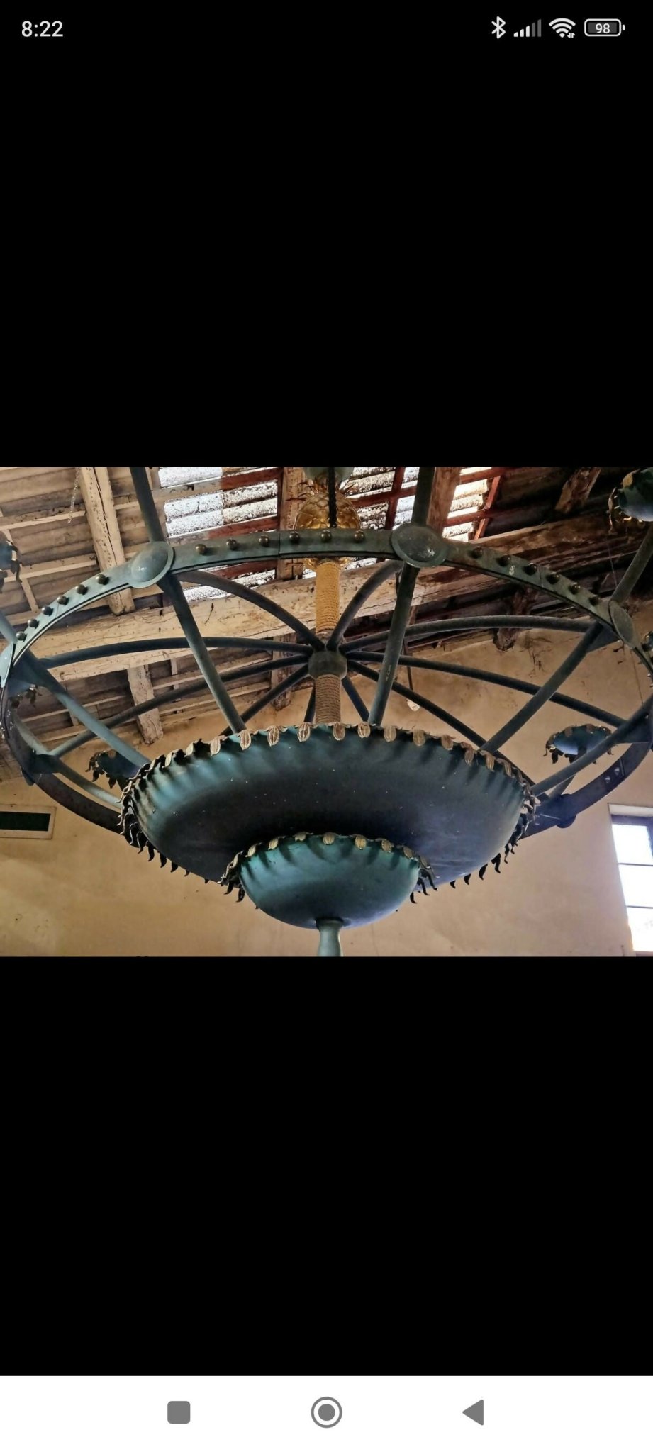 Énorme lustre en Acier à Patine Bronze du casino de Cassis 1980 - Ethic Atelier