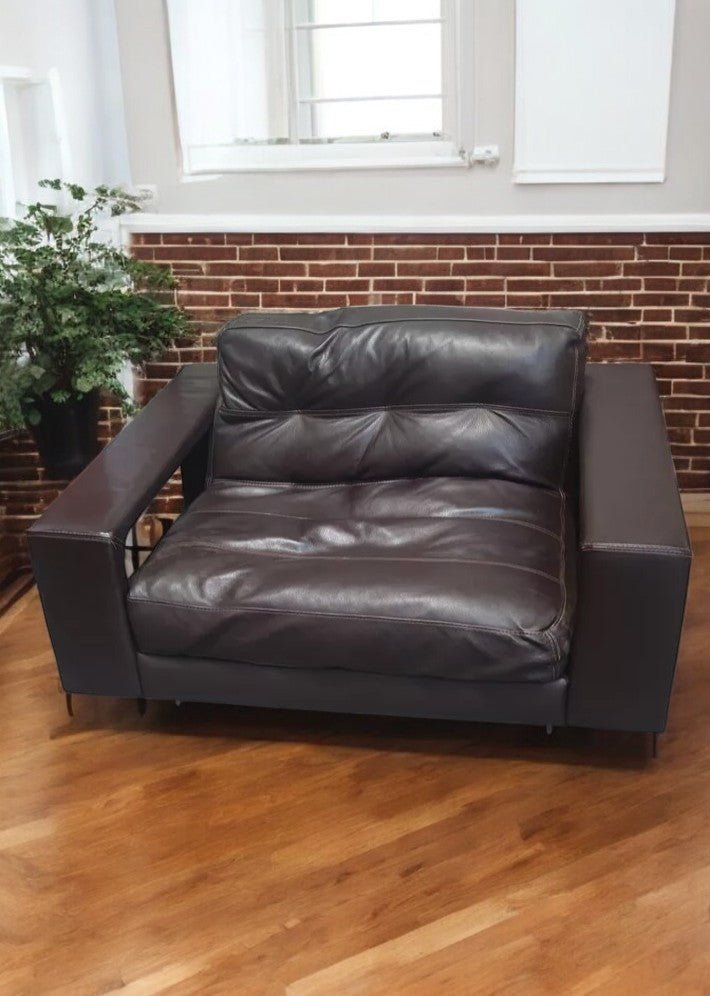 Fauteuil en Cuir Marron Foncé Steiner par Pascal Daveluy – Modèle Ranelagh - Ethic Atelier