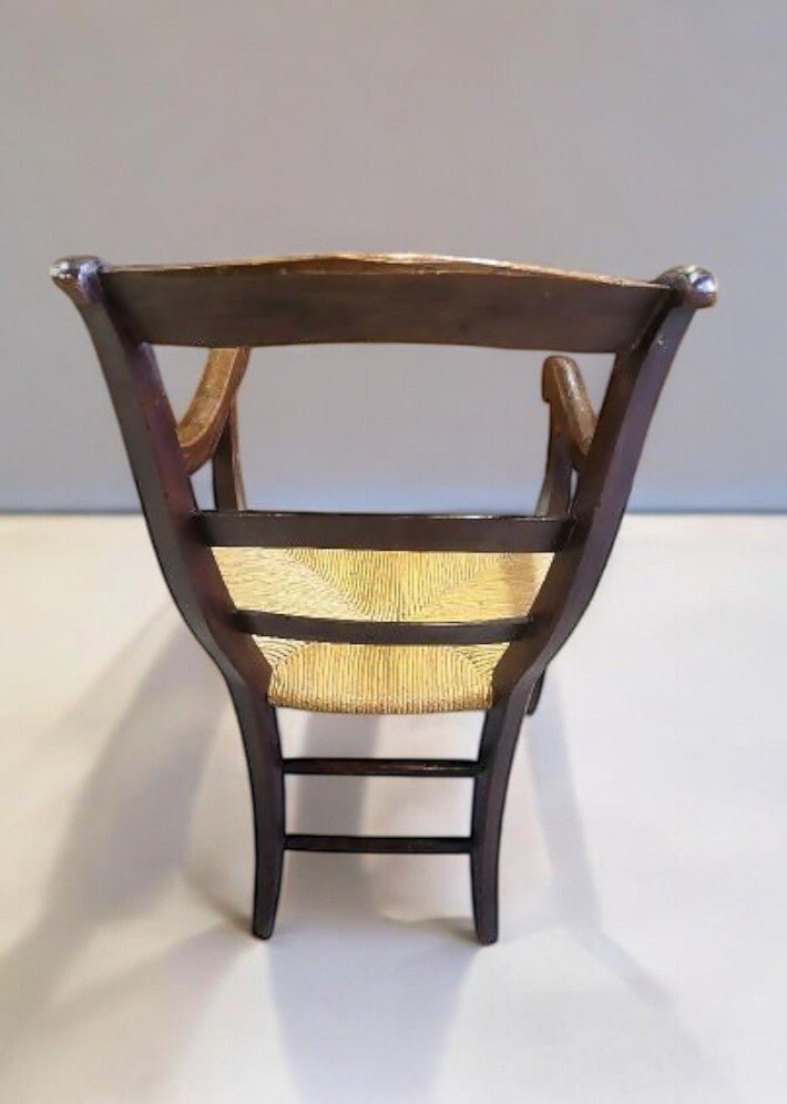 Fauteuil Paillé Ancien en Noyer Massif du XIXème Siècle – N° 1 - Ethic Atelier