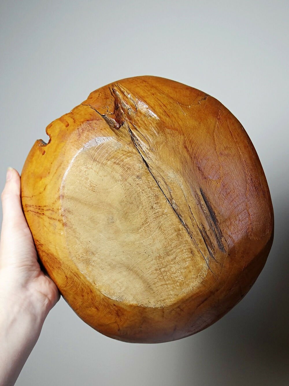 Grand bol à noix ou vide poche vintage en bois de Teck Italie années 60 - 70 - Ethic Atelier