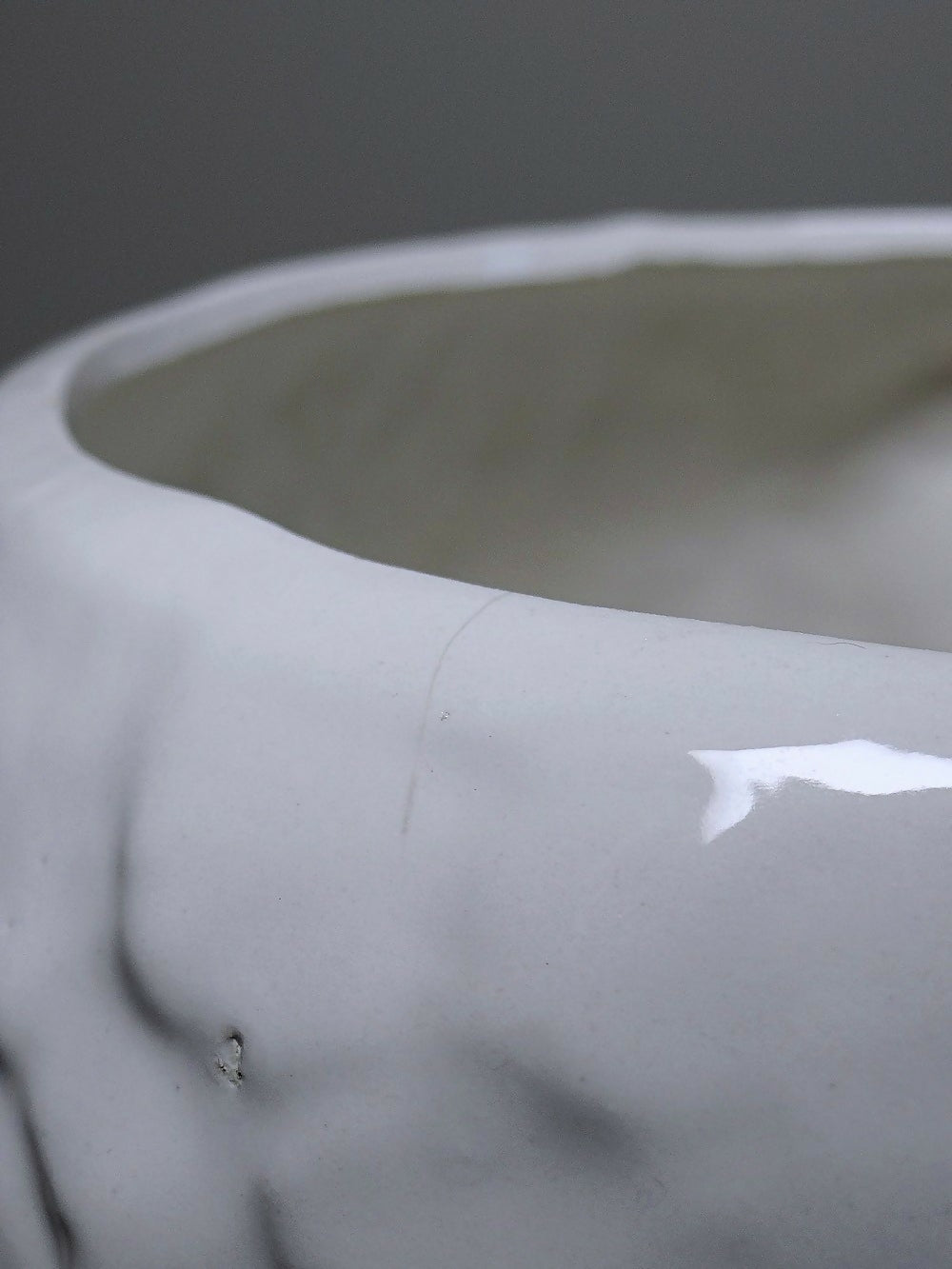 Grand cache pot tête de chouette faïence blanche Italienne vintage - Ethic Atelier