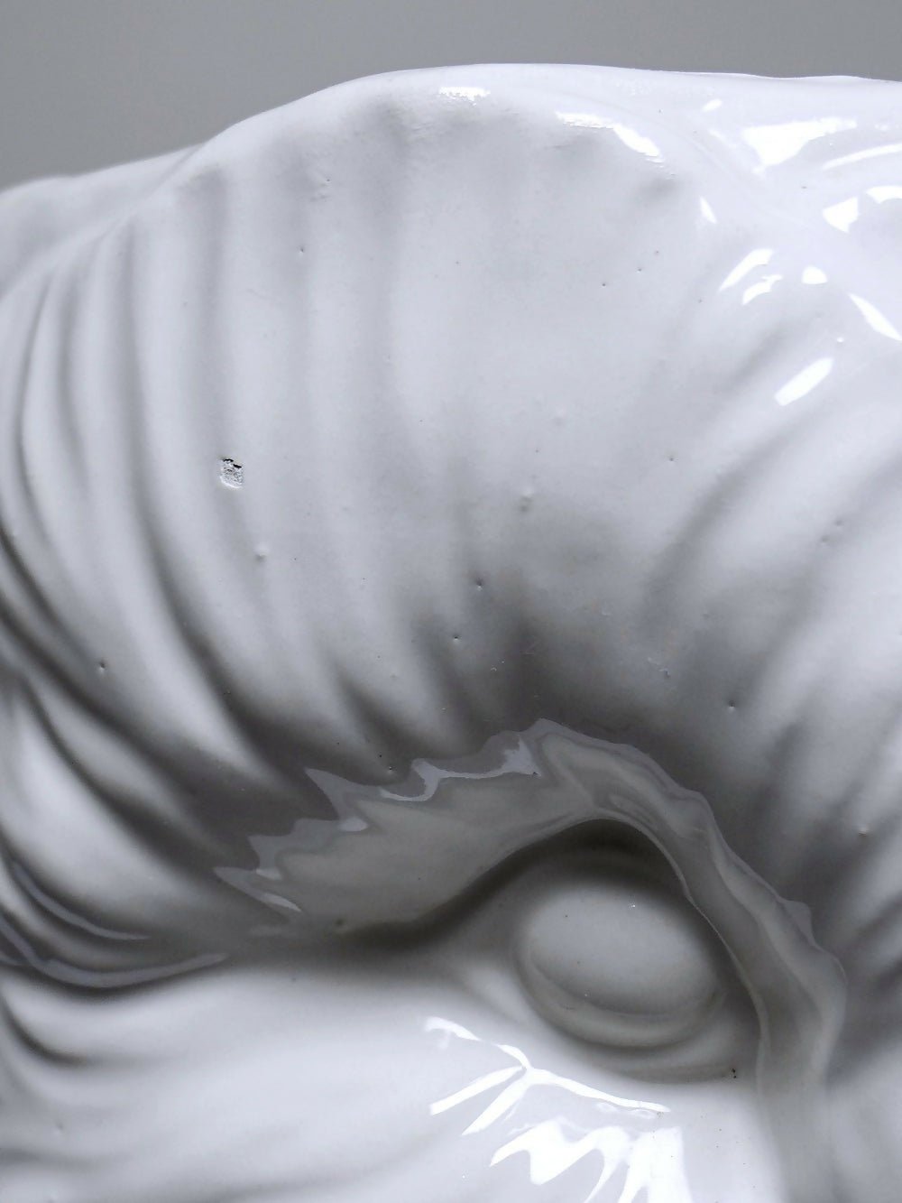 Grand cache pot tête de chouette faïence blanche Italienne vintage - Ethic Atelier