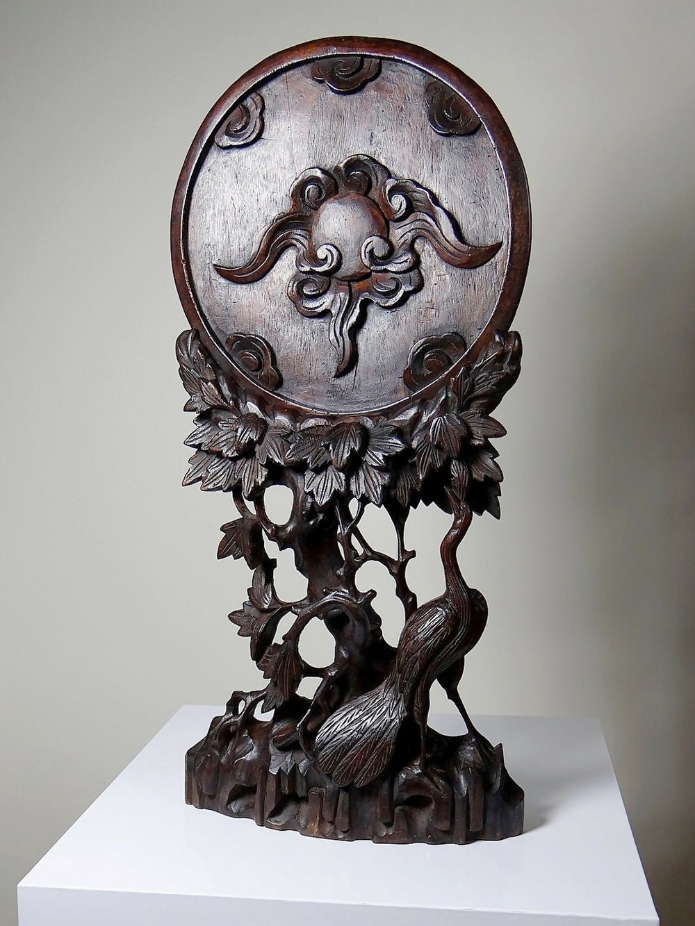 Grand panneau par à vent de table d'Asie XIXe bois de rose sculpté - Ethic Atelier