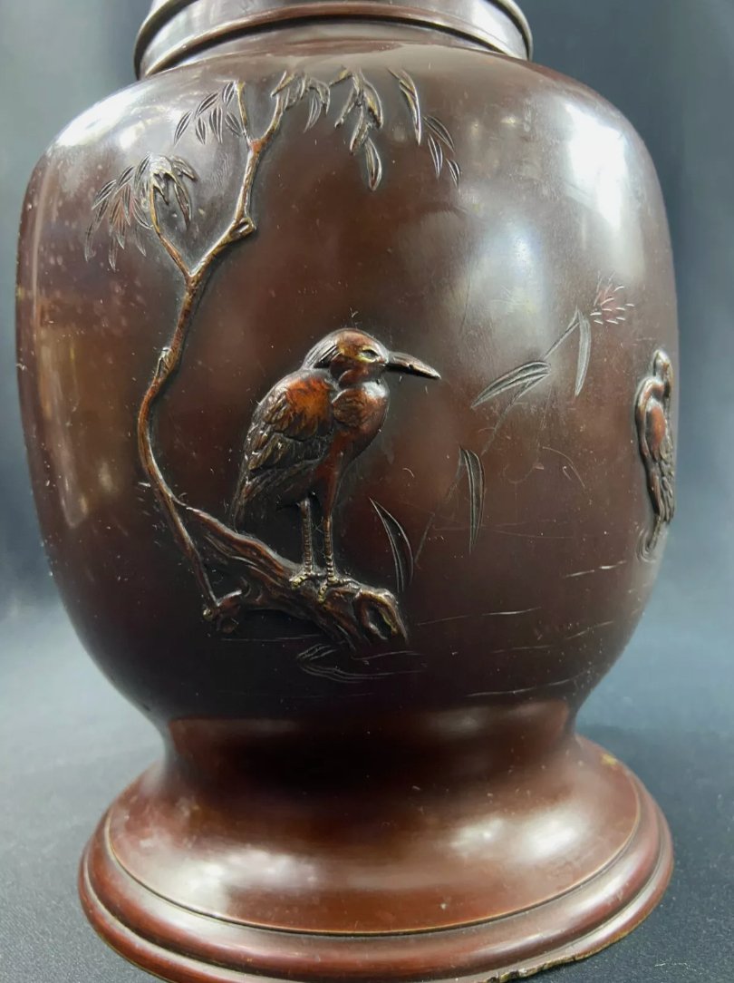 Grand Vase en Bronze Japonais Meiji – XIXe Siècle et Avant - Ethic Atelier