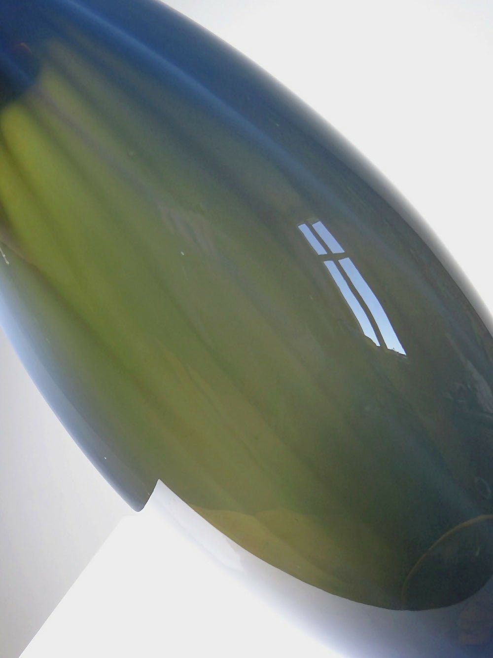 Grand vase poire vintage verre fumé doublé d'opaline bulle de savon Murano - Ethic Atelier