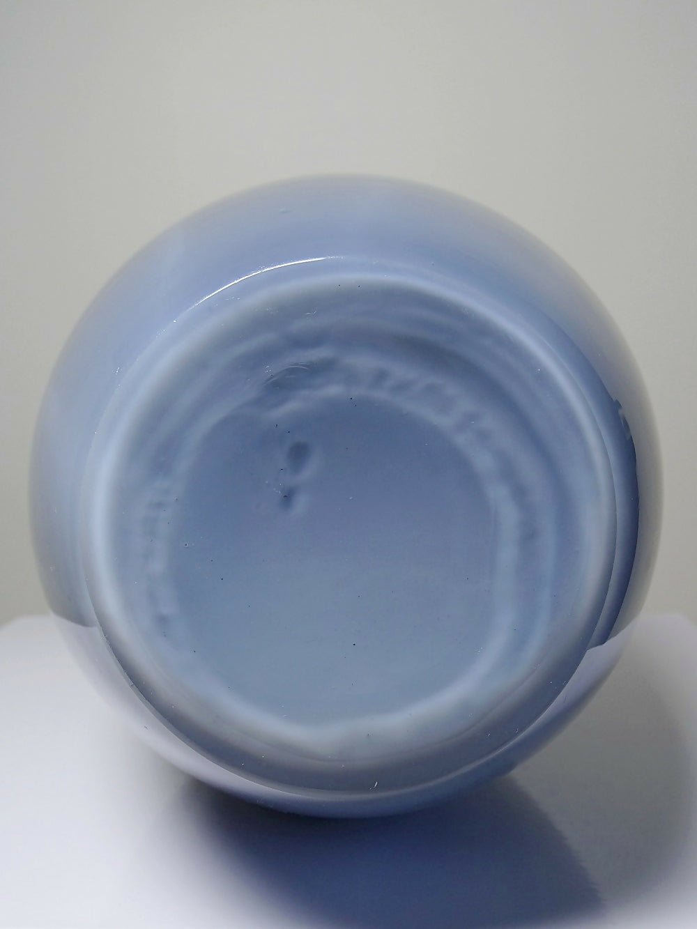 Grand vase poire vintage verre fumé doublé d'opaline bulle de savon Murano - Ethic Atelier