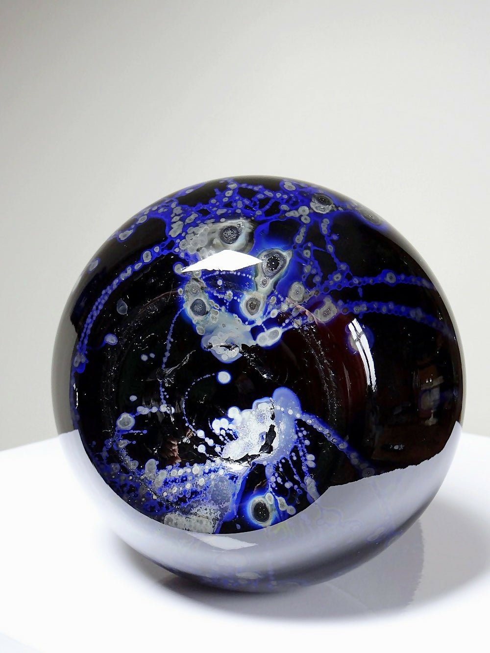 Grand vase verrerie d'art violet à inclusions paillerons d'argent vintage - Ethic Atelier