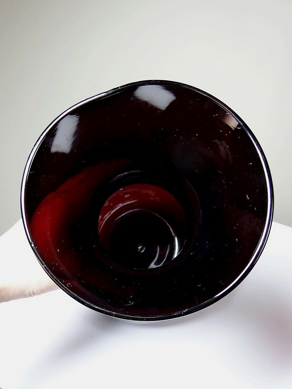 Grand vase verrerie d'art violet à inclusions paillerons d'argent vintage - Ethic Atelier