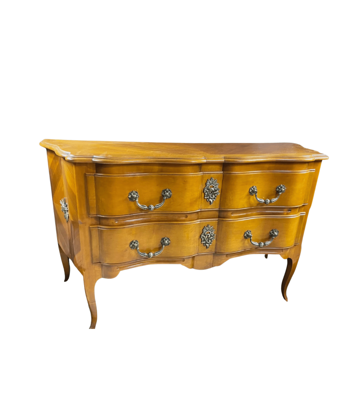 Grande commode sauteuse à profil arbalète en merisier, style Louis XV - Ethic Atelier