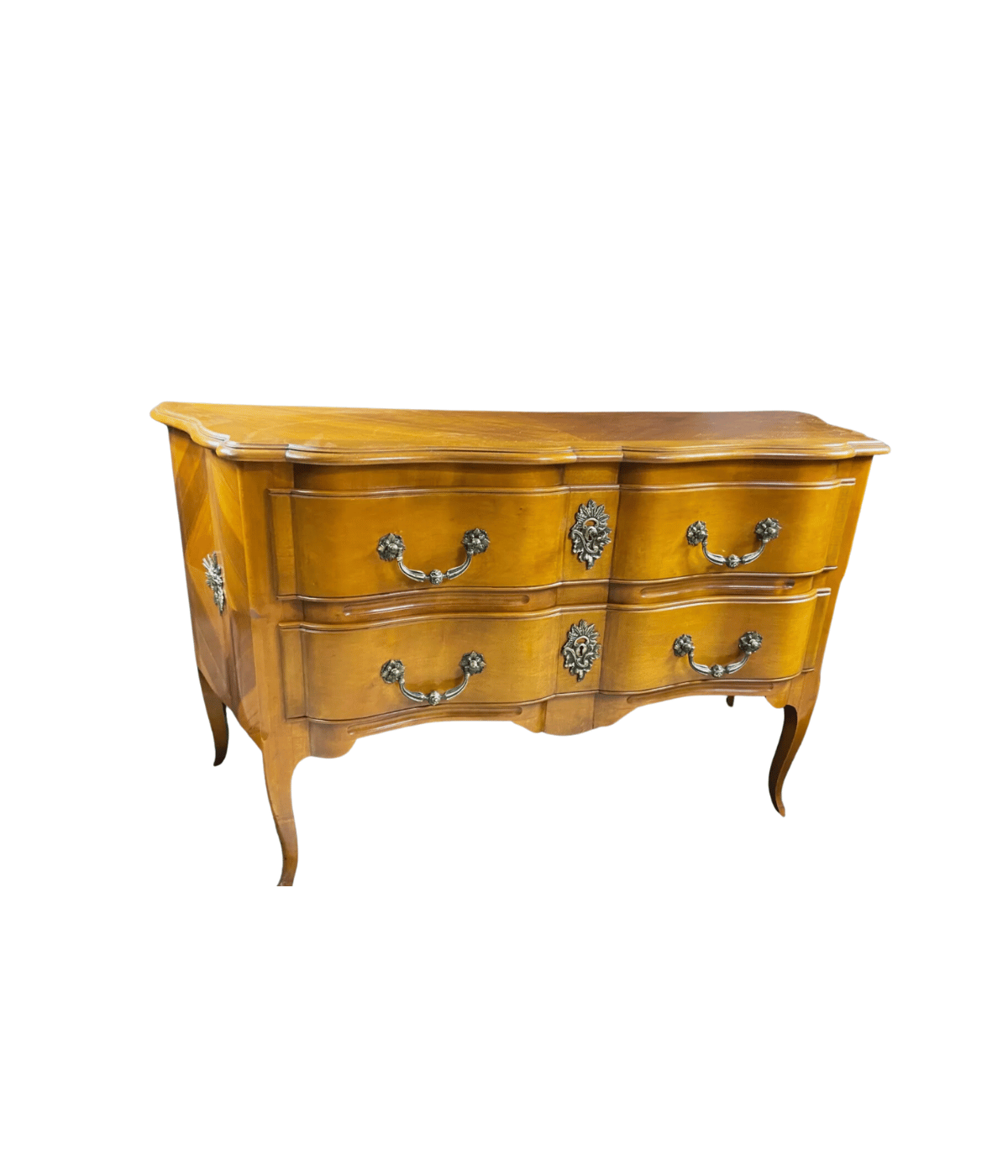 Grande commode sauteuse à profil arbalète en merisier, style Louis XV - Ethic Atelier