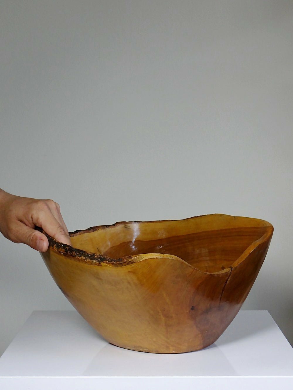 Grande coupe en bois d'olivier Riviera brutaliste artisanat circa 1950 - Ethic Atelier