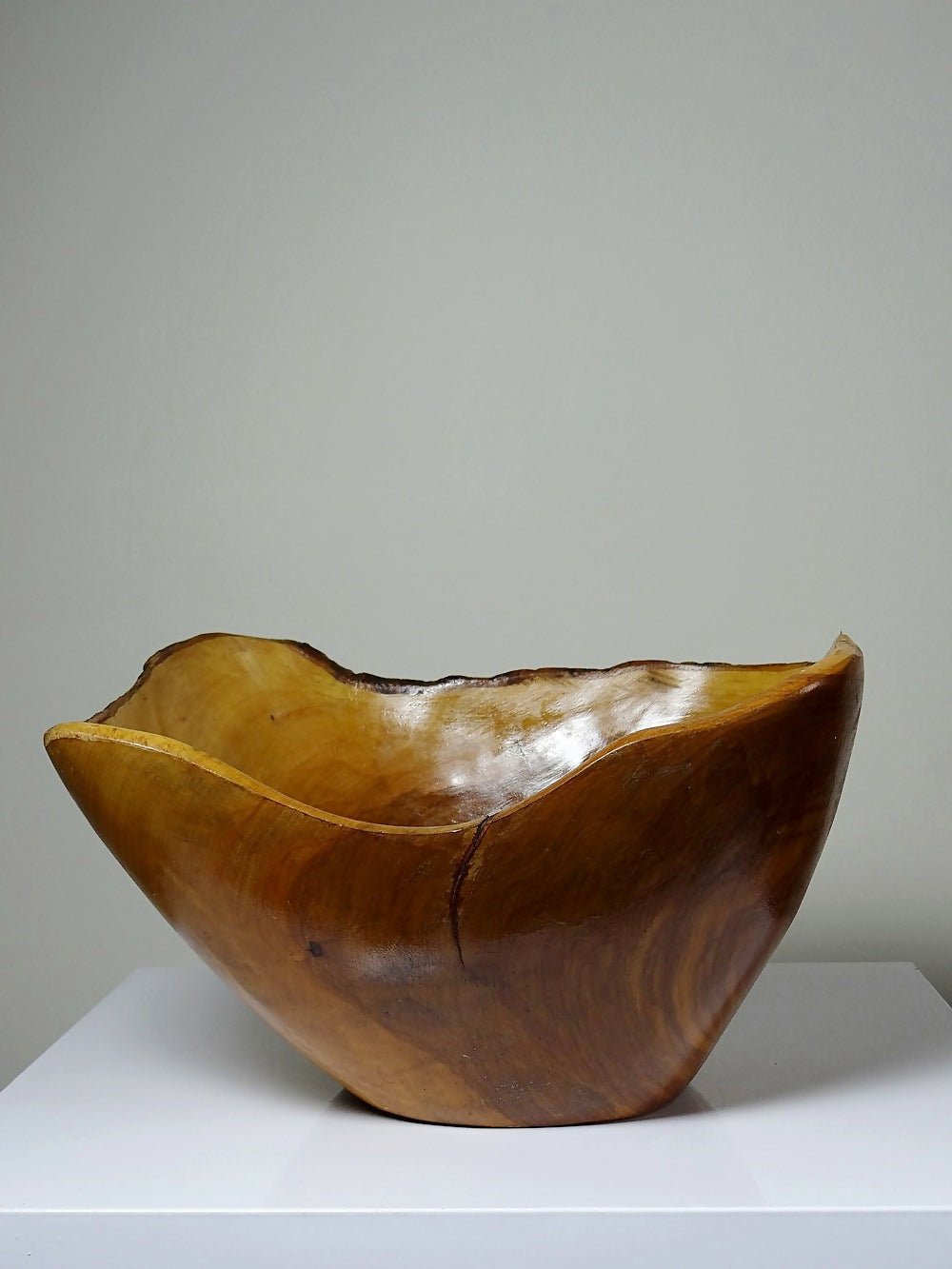 Grande coupe en bois d'olivier Riviera brutaliste artisanat circa 1950 - Ethic Atelier