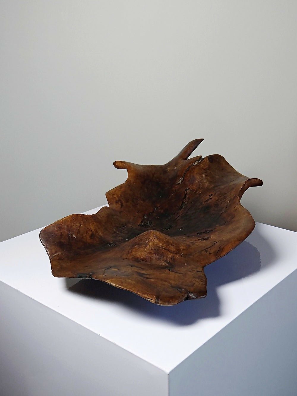 Grande coupe monoxyle en bois brut d'olivier foncé années 50 - Ethic Atelier