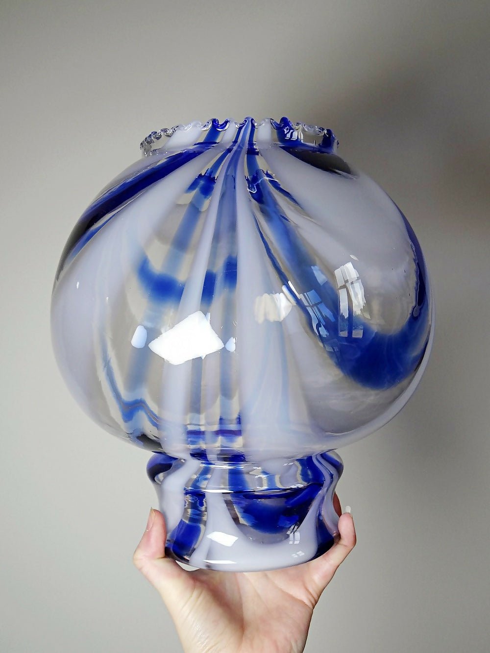 Gros globe de luminaire verre de Murano vintage années 60 - 70 attribué à Moretti - Ethic Atelier