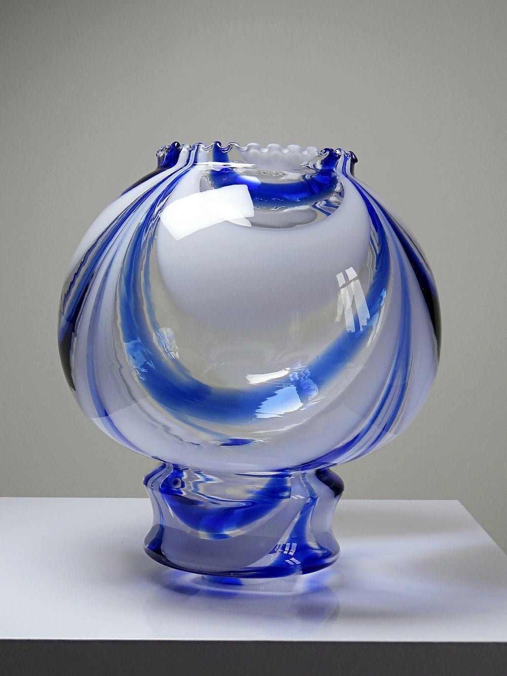 Gros globe de luminaire verre de Murano vintage années 60 - 70 attribué à Moretti - Ethic Atelier