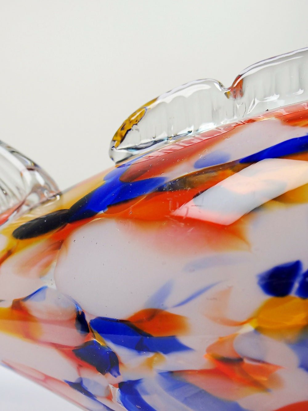 Gros poisson décoratif verre soufflé moucheté de Murano vintage - Ethic Atelier