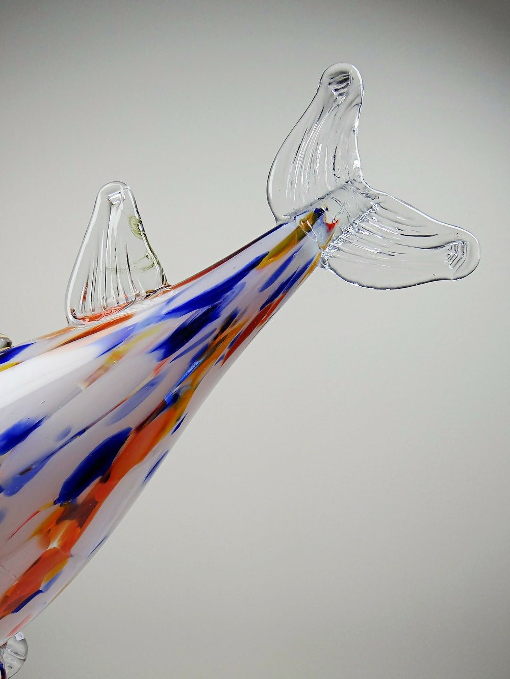 Gros poisson décoratif verre soufflé moucheté de Murano vintage - Ethic Atelier