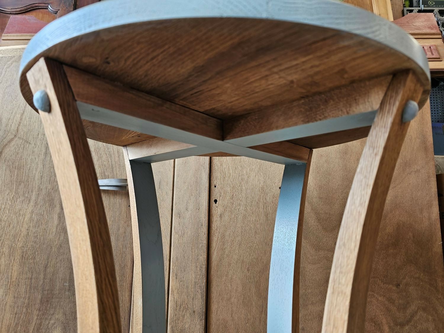 Guéridon Art Déco en chêne massif restauré - Ethic Atelier