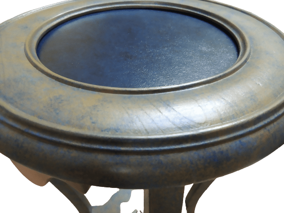 Guéridon ou Sellette en Noyer avec Marbre restauré - Ethic Atelier