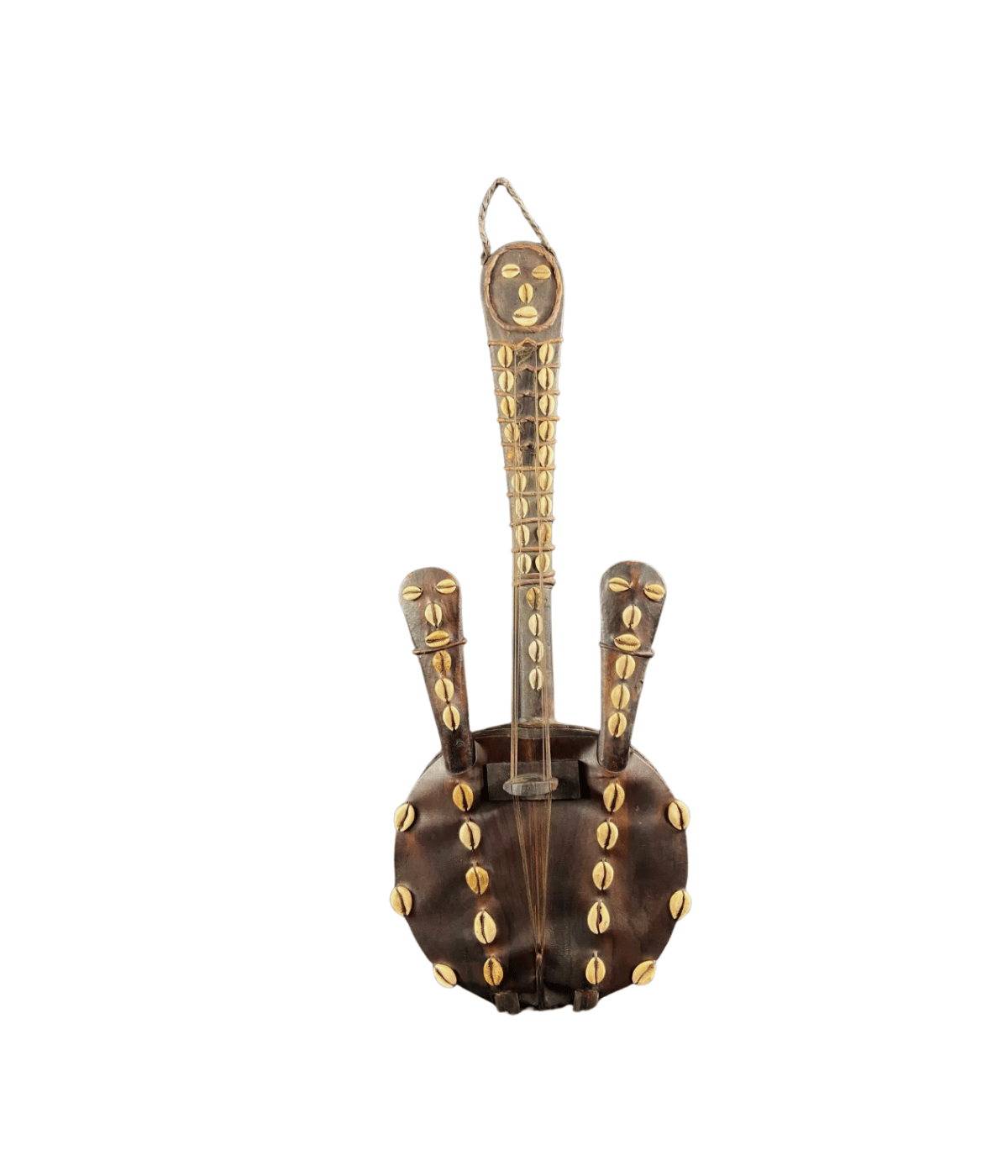 Guitare Africaine Kora Mandinka en Bois avec Décor de Cauris – Gabon - Ethic Atelier