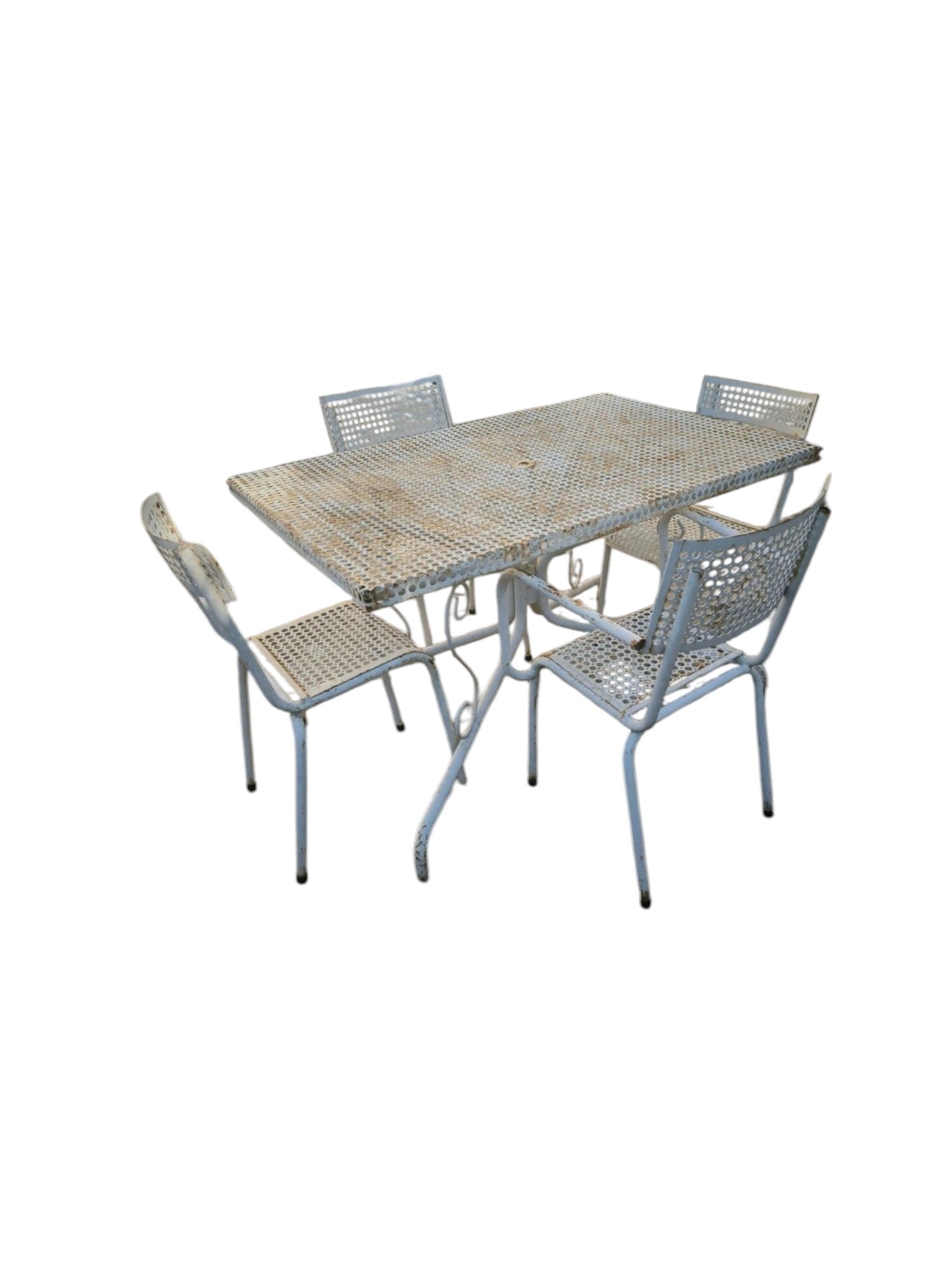 Table de jardin avec 2 chaises et 2 fauteuils de René MALAVAL