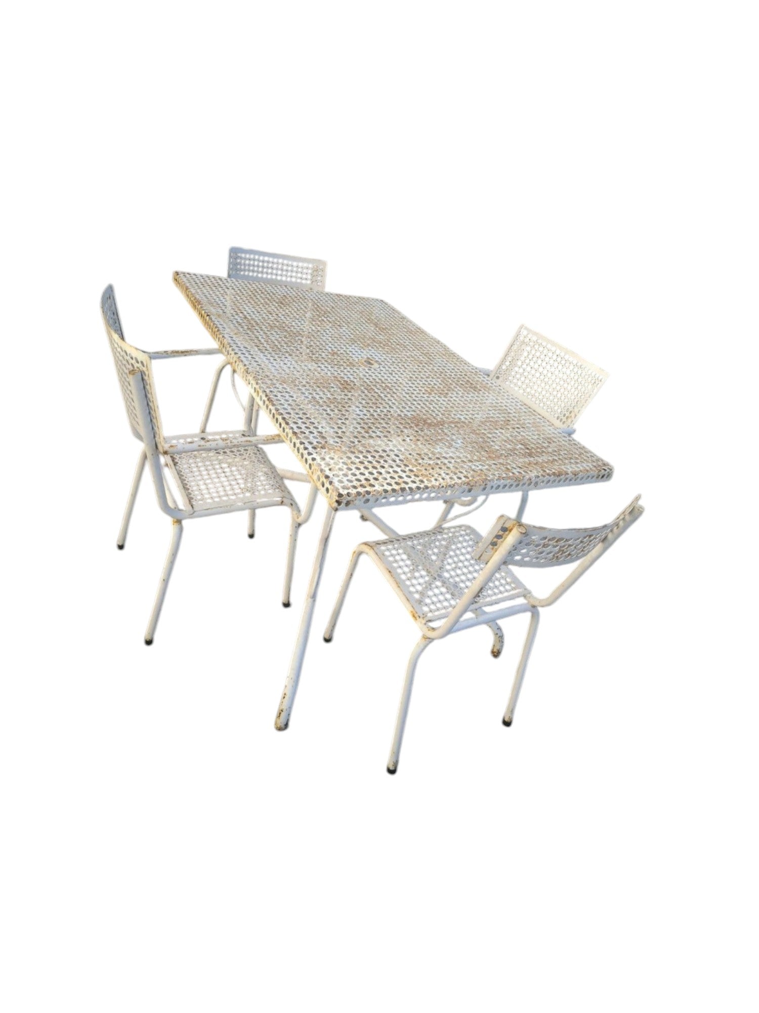 Table de jardin avec 2 chaises et 2 fauteuils de René MALAVAL